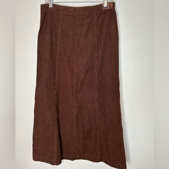 Lauren Ralph Lauren Brown Corduroy Henley and Corduroy Midi Skirt Set - Picture 4 of 8